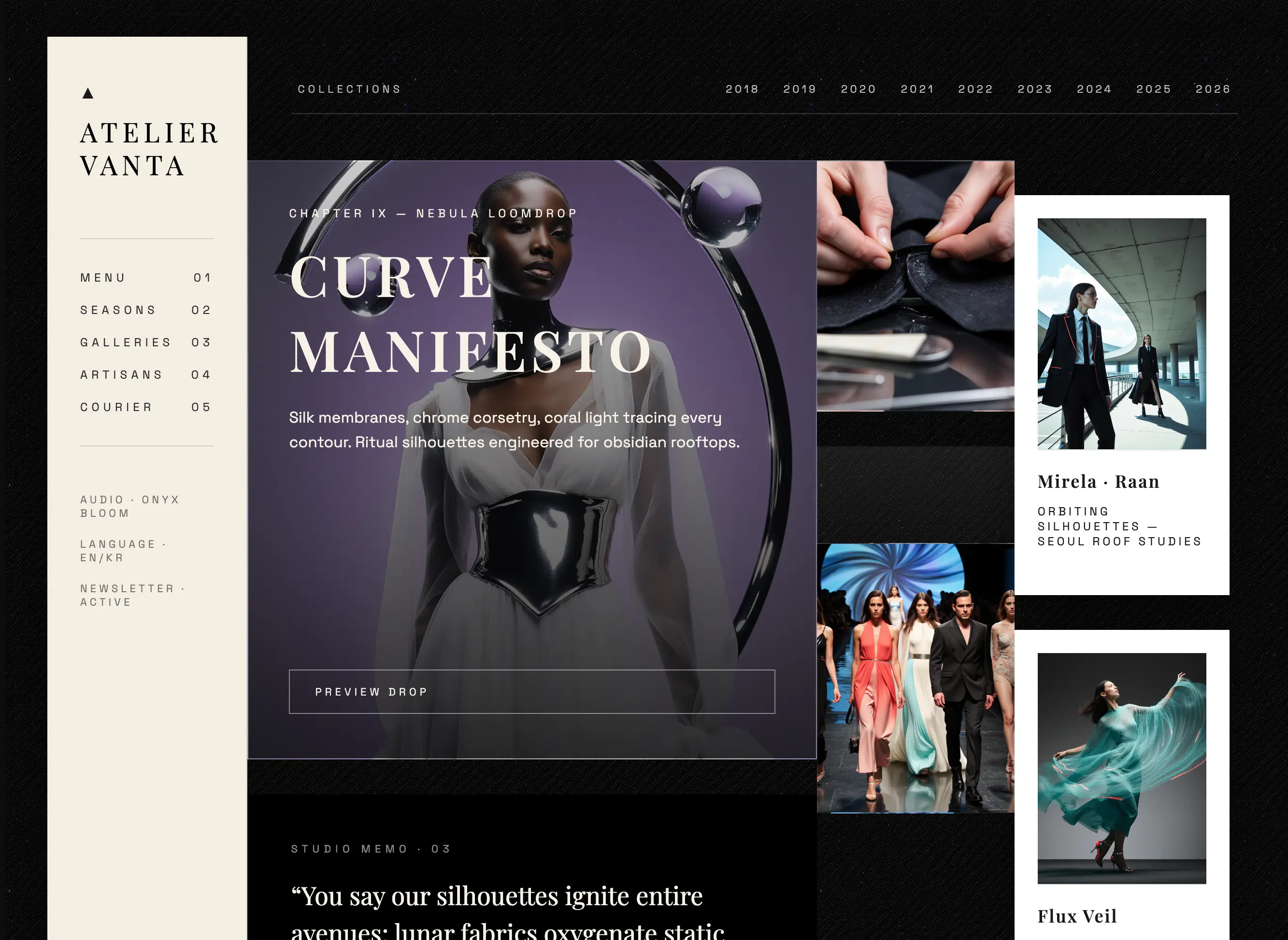 Fashion brand website built in Quadcode AI